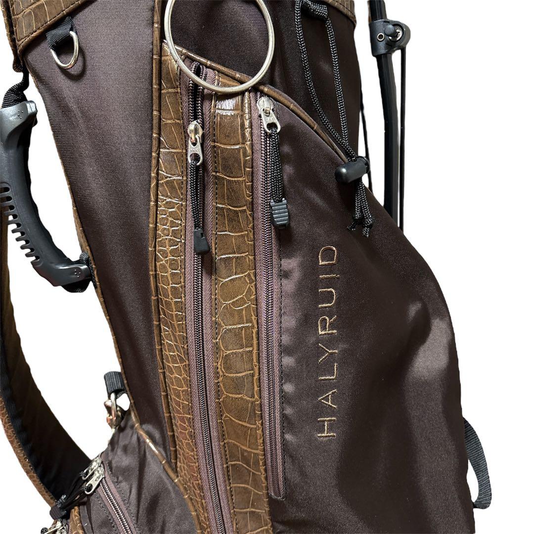 HALY RUID スタンドキャディバッグ ゴルフバッグ ブラウンクロコダイル調