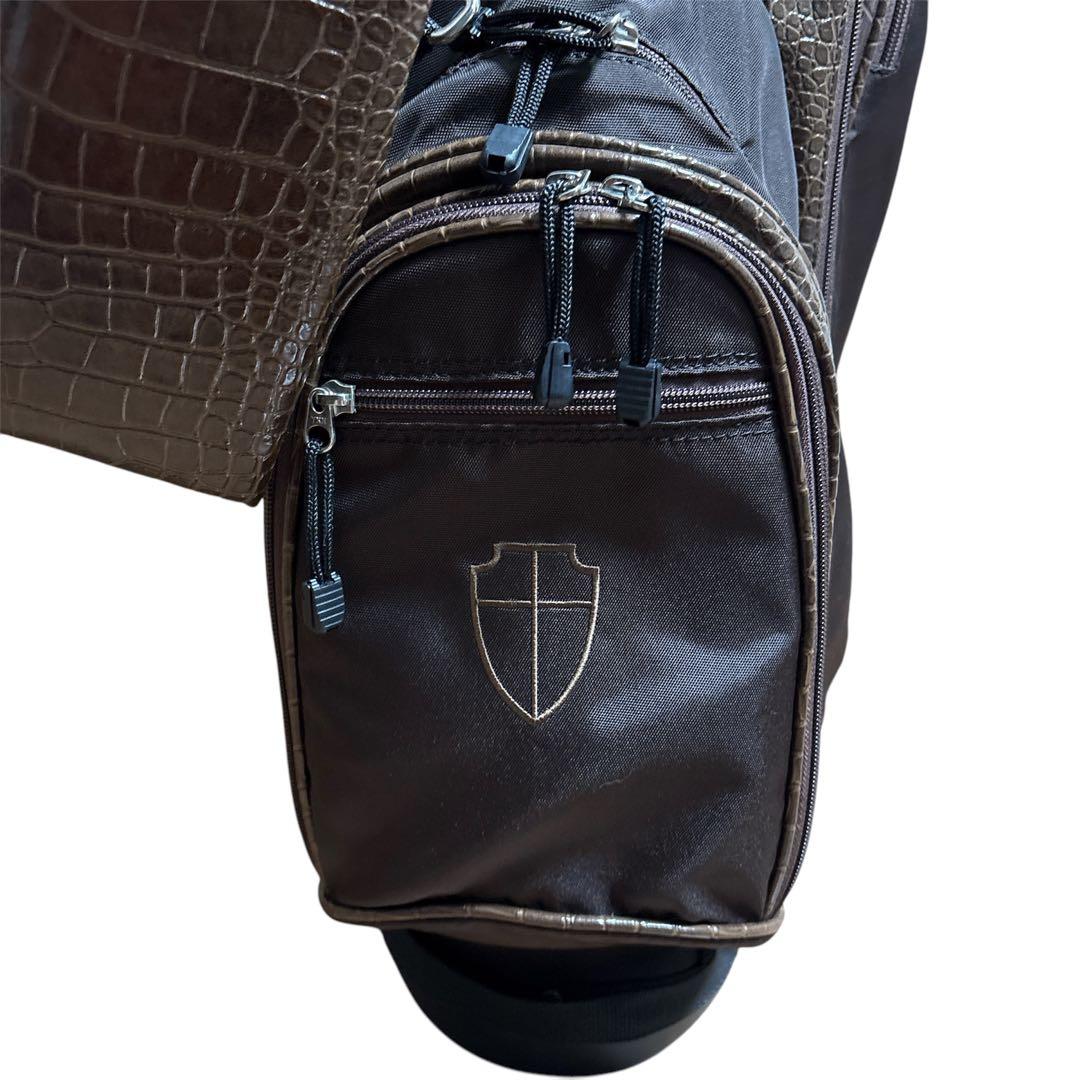 HALY RUID スタンドキャディバッグ ゴルフバッグ ブラウンクロコダイル調