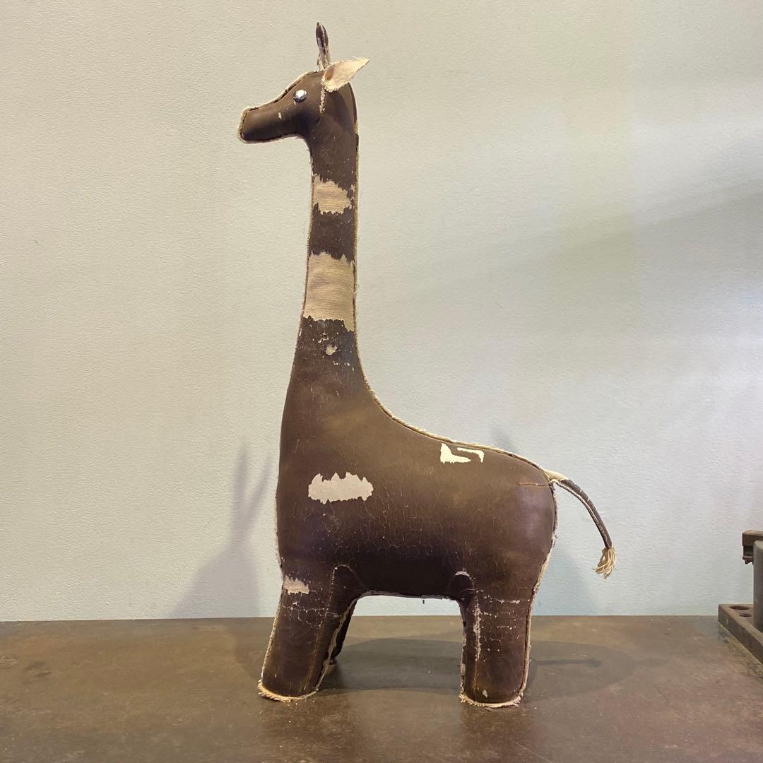 古いキリンの置物 オブジェ 古道具