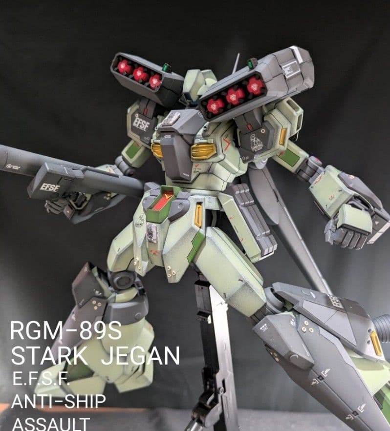MG 1/100 RGM-89S スタークジェガン 改修塗装済完成品