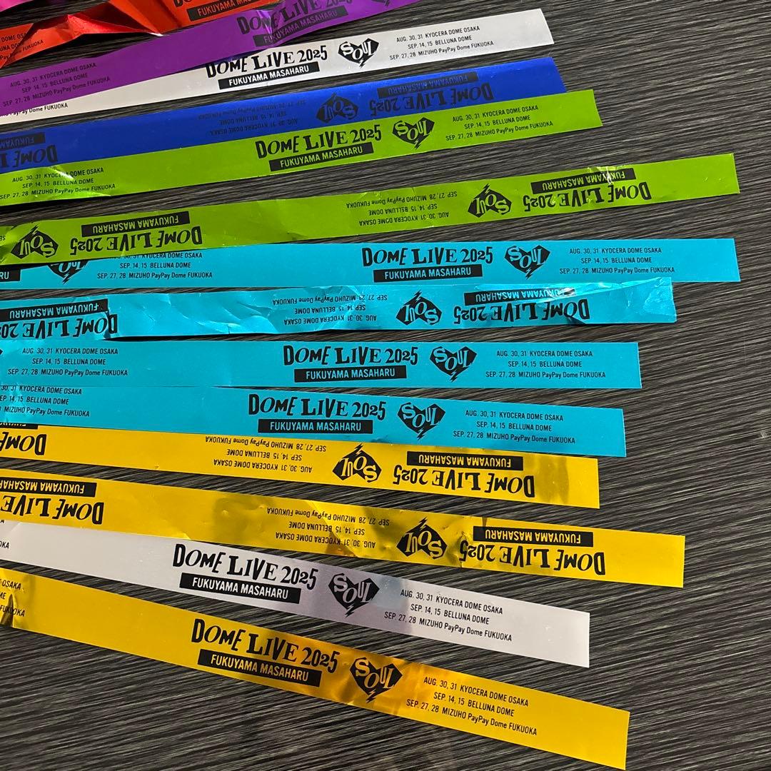 福山雅治ドームライブ2025 SOUL 銀テープ９色セット　継続記念トークバック