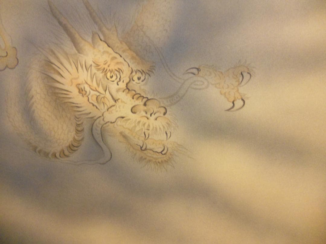 掛け軸 松井昇雲 猛虎潜龍之図 絹本 希少 軸装 茶道具 掛軸 美品 です。