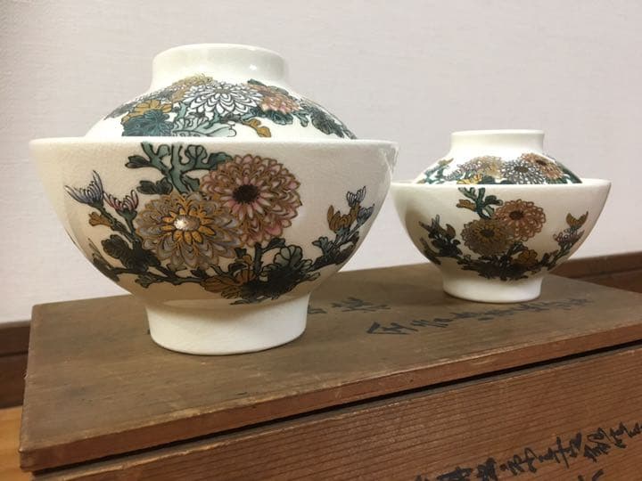 明治期作　骨董品　上等夫婦茶碗