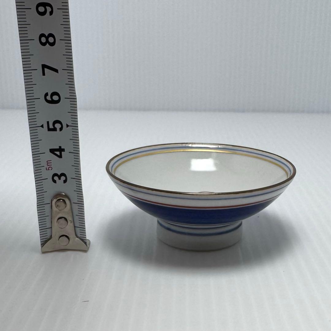 未使用 九谷焼 加州聖城窯 山中国盛 盃 酒器 ぐい呑み 5客セット 共箱付