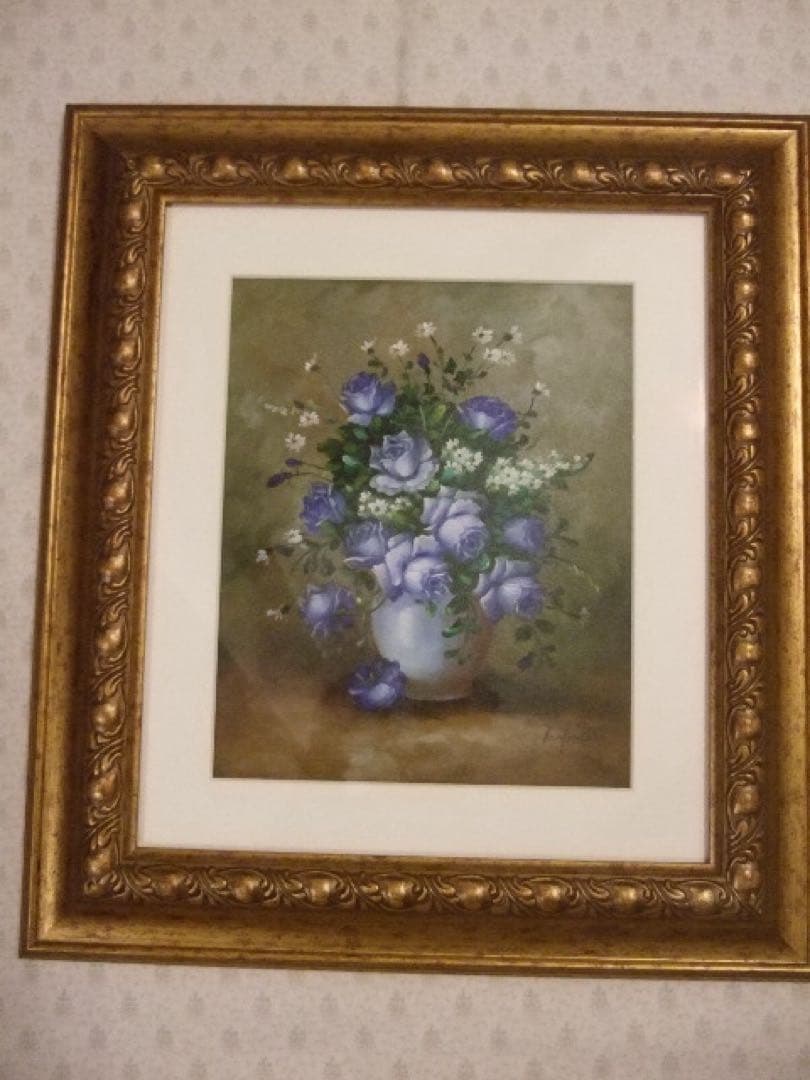 青い薔薇の絵　絵画