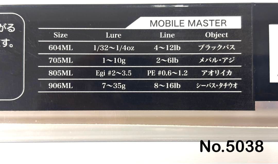 ロッド No.5038 MOBILE MASTER 705ML