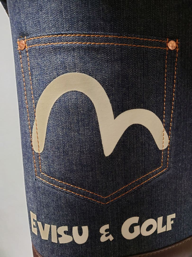 極上極美品✨EVISU＆GOLF デニム キャディバッグ フード一体型初期モデル