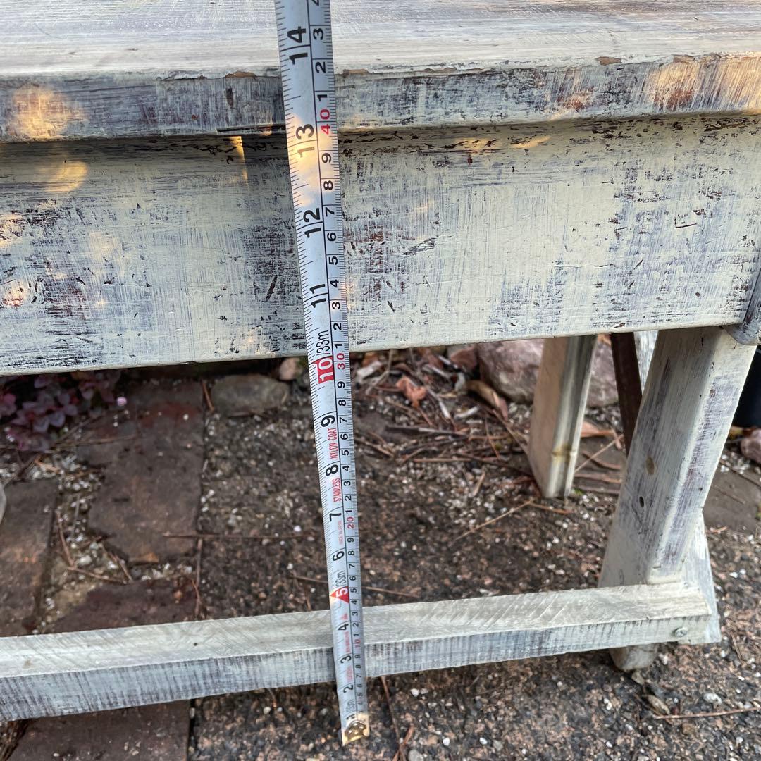 古道具　机　フレンチカントリー風　リメイク　木製　文机