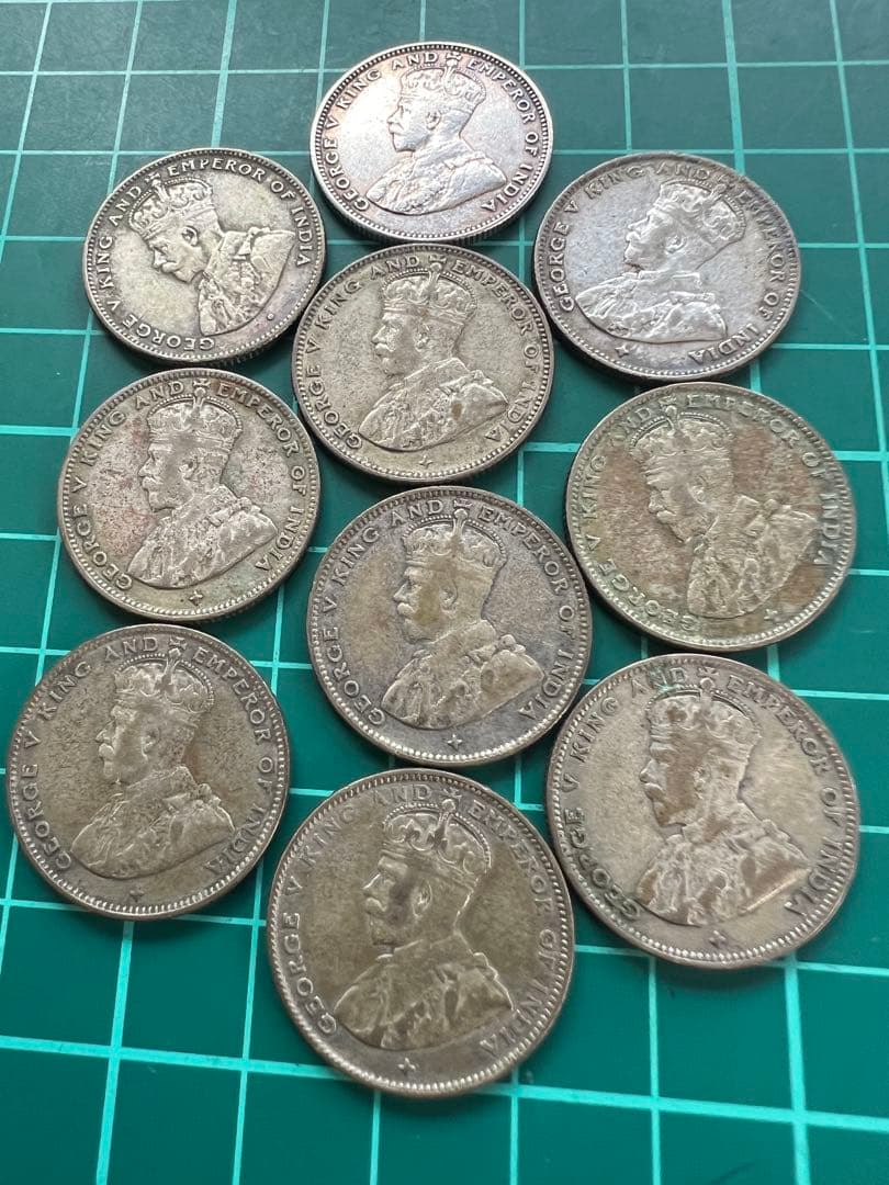 外国銀貨　海峡植民地20C銀貨　10枚まとめロット