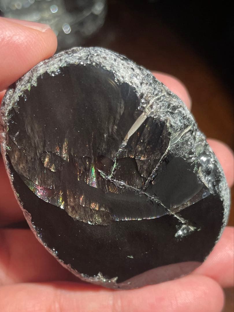 研磨品　十勝石玲瓏　スペシャルゴールデンレインボーオブシディアン