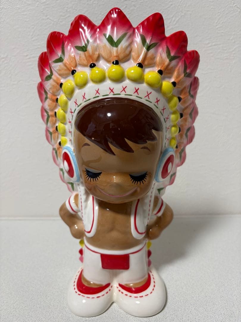 内藤ルネ インディアン 貯金箱 RUNE 人形 昭和レトロ デッドストック