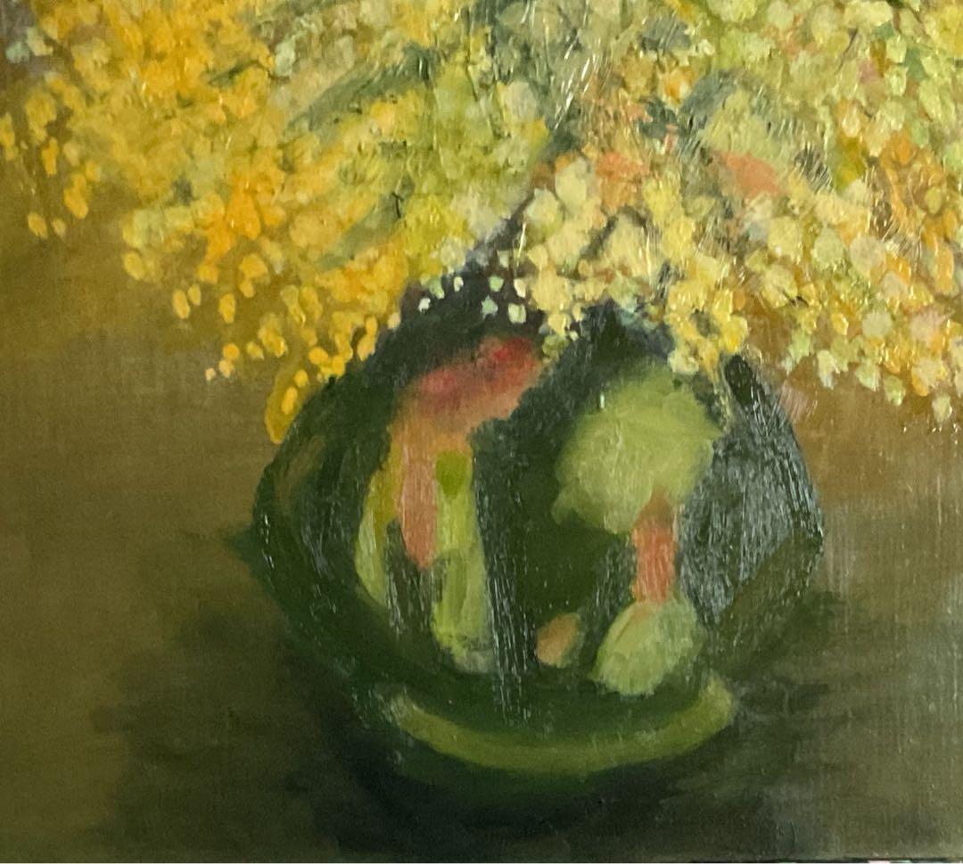 油彩画　「　ミモザ　」　原画　P6号