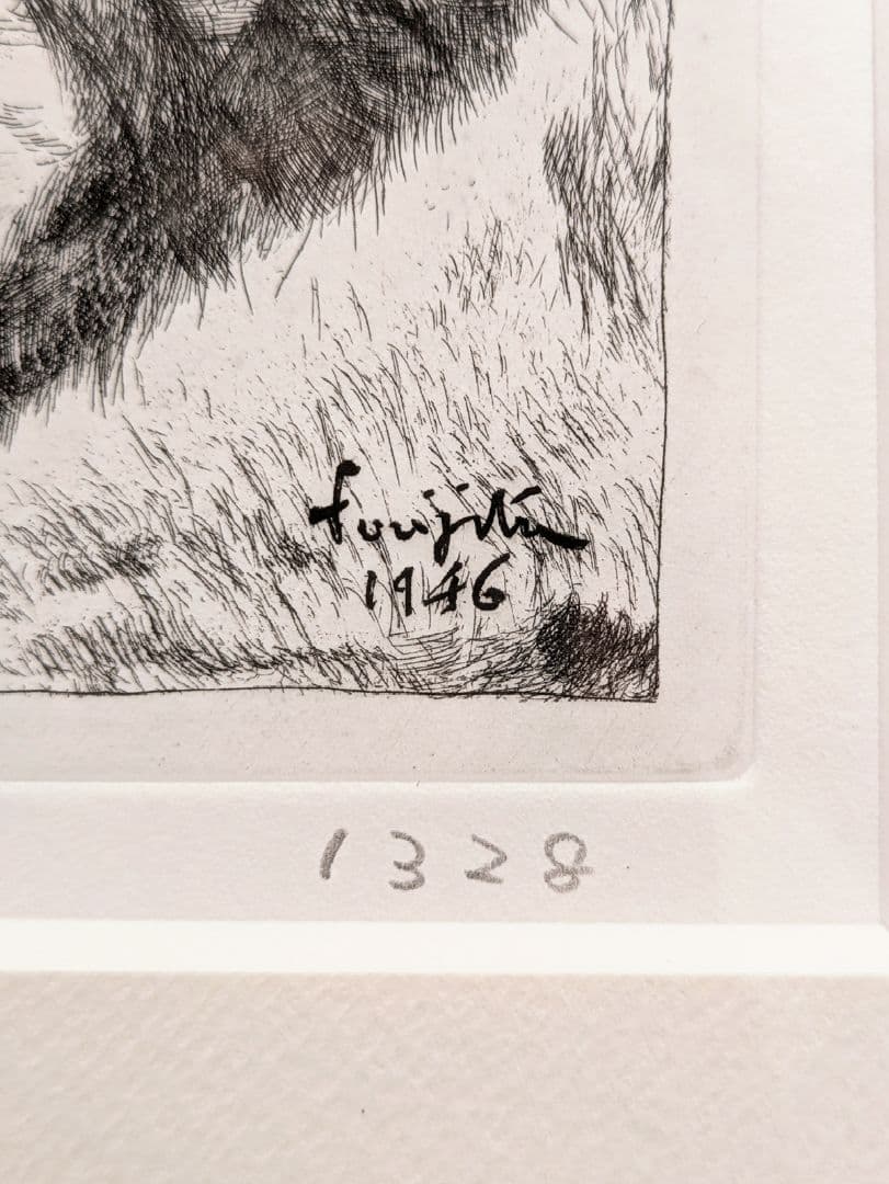 藤田嗣治 『猫』 / エッチング 銅版画 / シャーマンコレクション