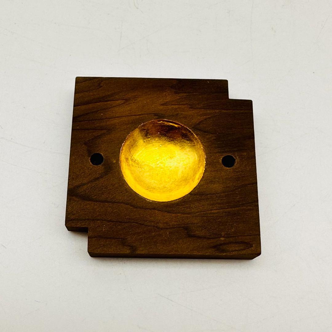 T　清水晃樹 神代杉 萩に虫絵 重色紙香合 内丸金箔 共箱 黄布 茶道具 香具