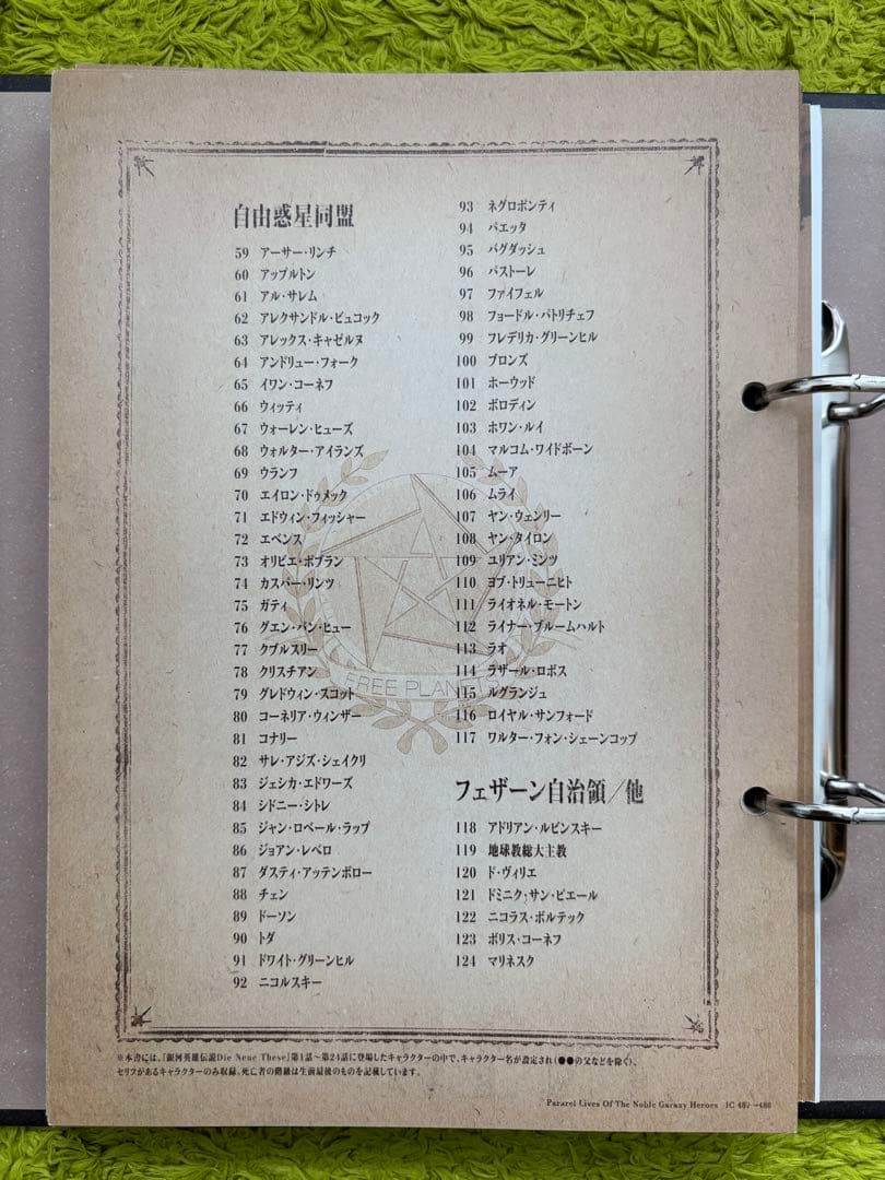 銀河英雄伝説 DIE NEUE THESE 入場者プレゼント 英雄列伝