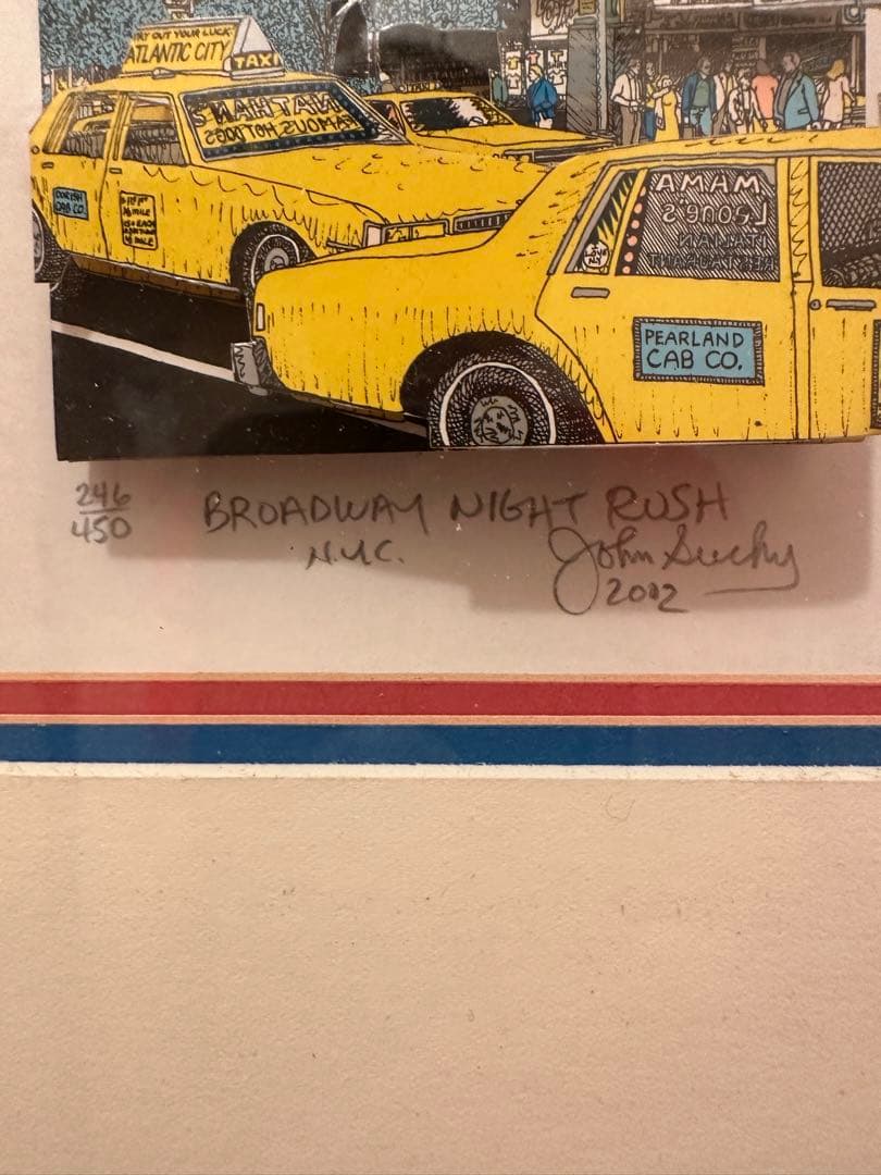 切り抜き絵、額付き、作者名入り