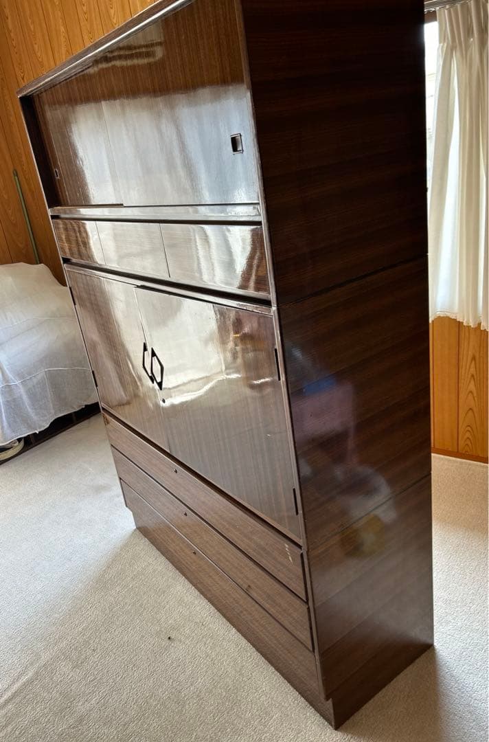 上段(小物入)中段(着物入)下段(3引出)3段組タンス