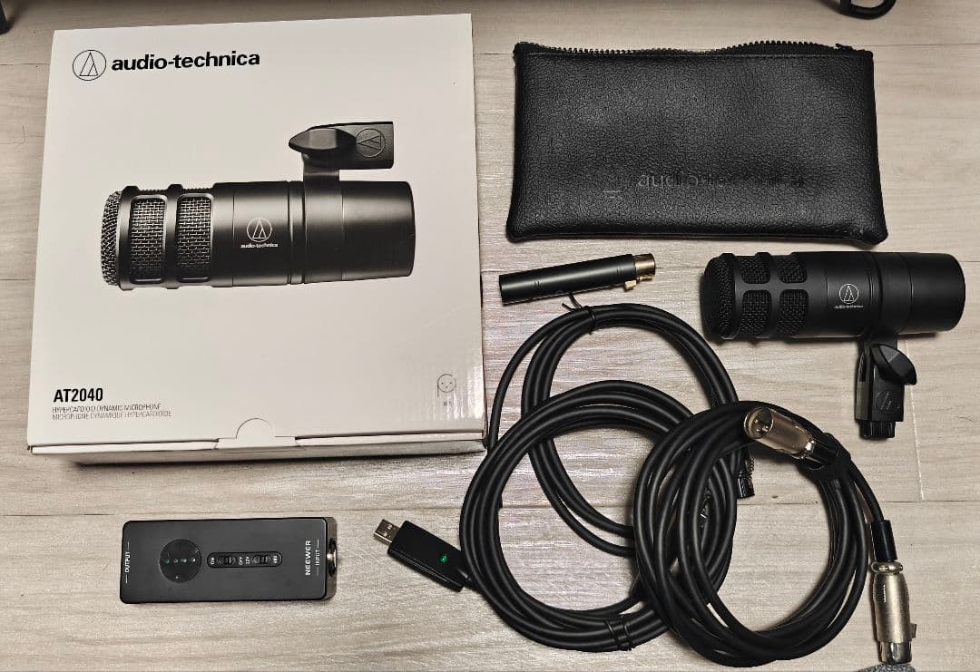 audio-technica AT2040 + ケーブル、電源、アンプ