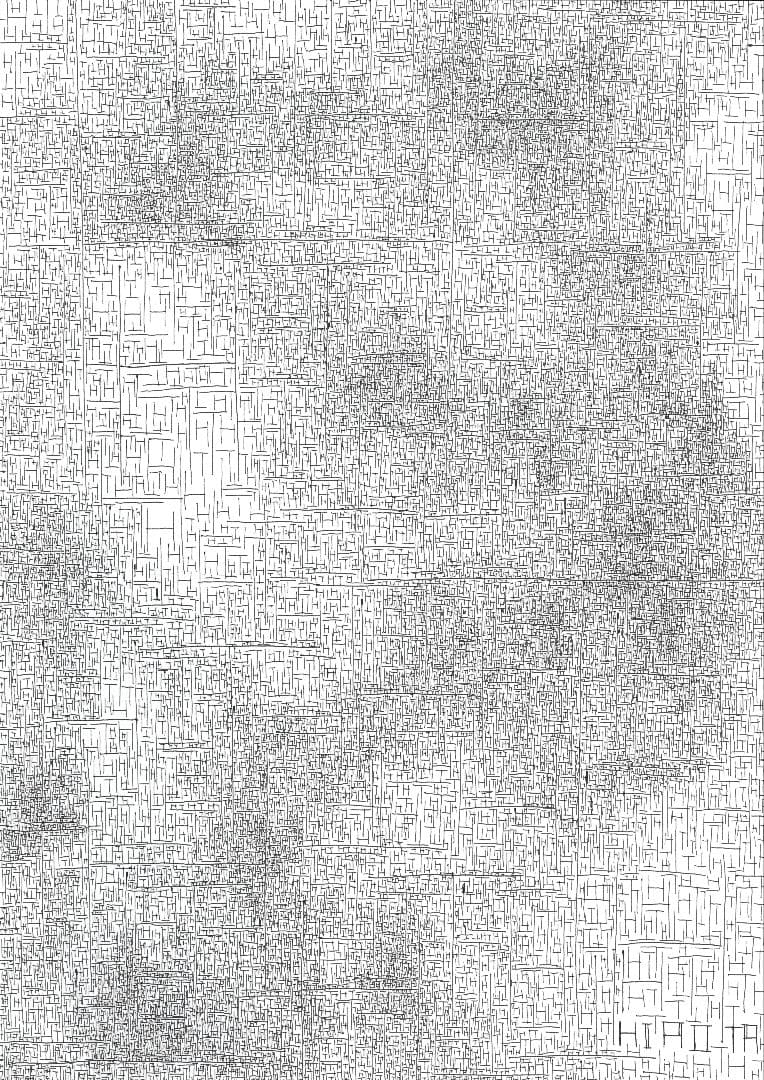 『Composition HT』　現代アート・絵画・ボールペン画・原画・額縁付