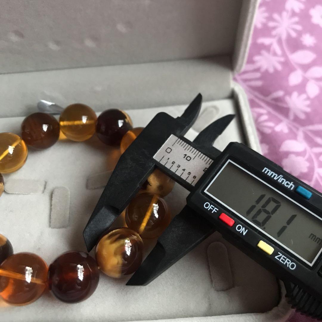 ブレスレット アンバー 琥珀 宝石  天然石 バーマイトお守り 魔よけ ユニーク