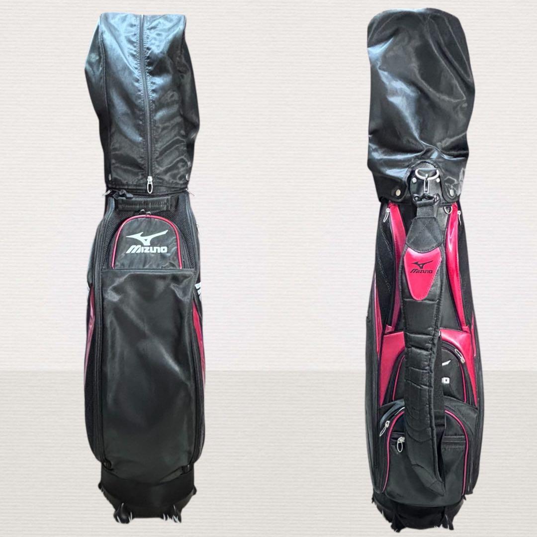 ✨良品✨ Mizuno ミズノスポーツ キャディバッグ 9型 ブラック/ レッド