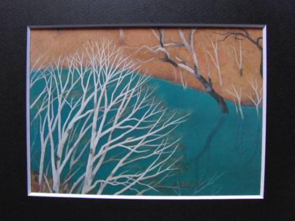 東山　魁夷 、【青き淵】、希少画集画、新品高級額・額装付、状態良好