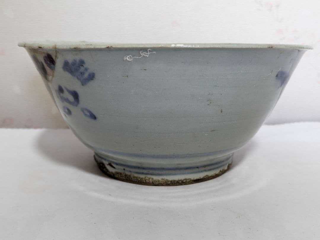 ♦中国古美術品 古陶磁 清時代 染付 山水図鉢 碗 古玩 レア物 骨董品