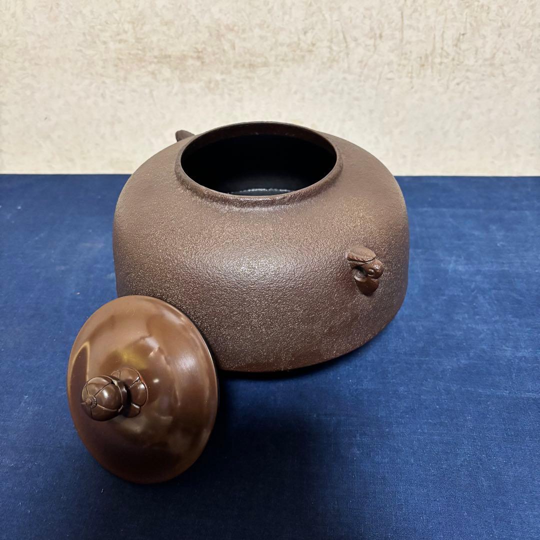 人間国宝高橋敬典/風炉/茶釜/電熱器/唐銅鬼面風炉/野々田製電熱器/敷板/茶道具