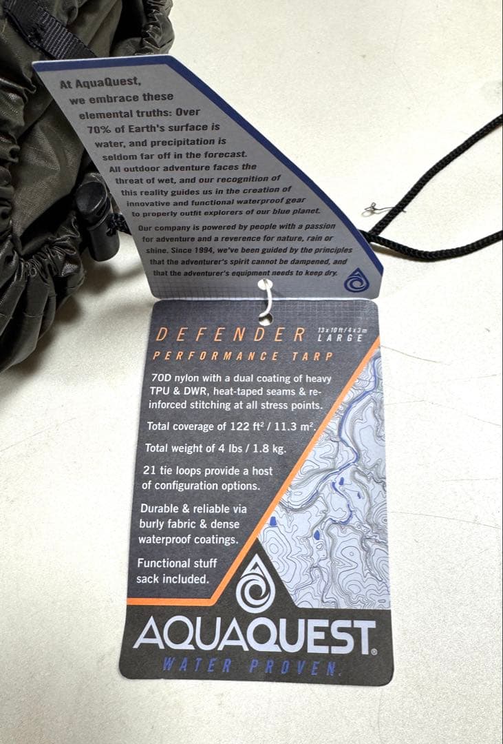 AquaQuest アクアクエスト タープ Defender L 4m×3m