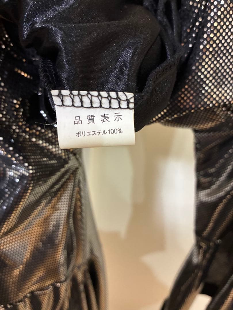 Create-sun 社交ダンス ドレス 黒×シルバー メタリックデザイン