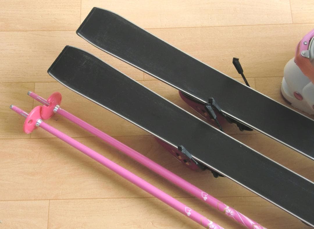 ■■送料無料■KAZAMA■子供用スキーフルセット■板100靴19■WAX済■■