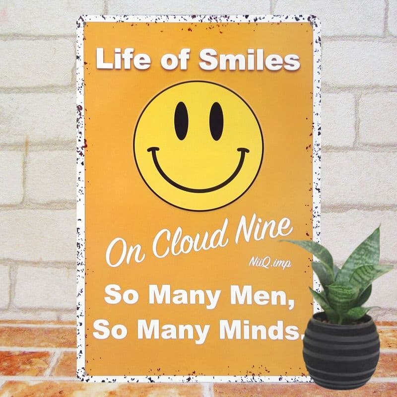 デザイン看板A4】スマイル o★ポスター絵ブリキ看板アメリカン雑貨グッズかわいい