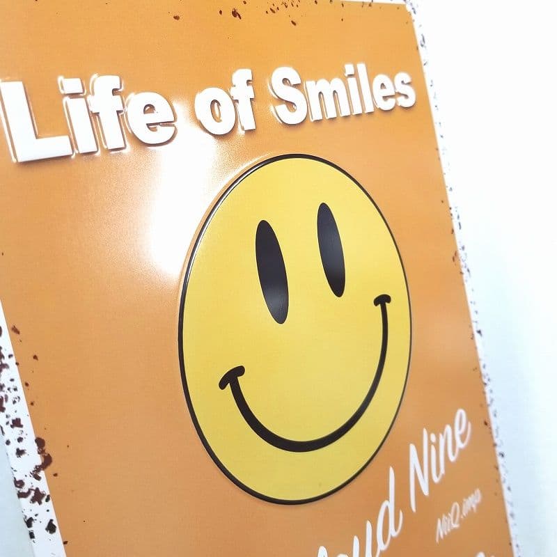 デザイン看板A4】スマイル o★ポスター絵ブリキ看板アメリカン雑貨グッズかわいい