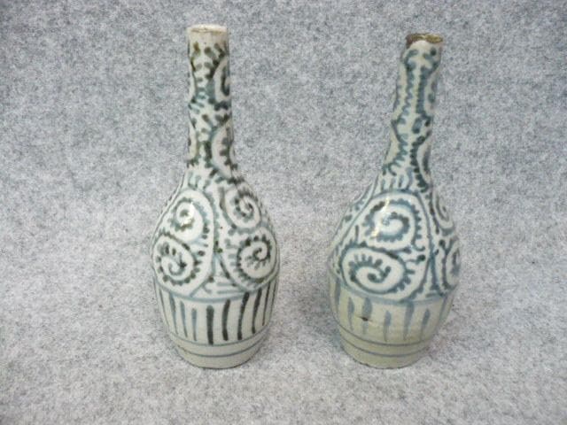 伊万里焼染付蛸唐草文御神酒徳利 一対 [B22484]