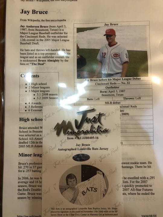 MLB ジェイ・ブルース　直筆サインユニフォーム