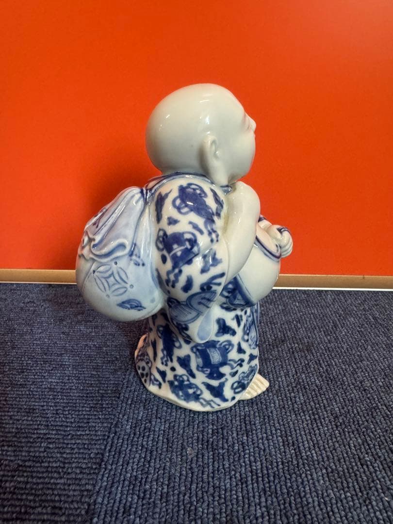1963 染付青花　布袋様　七福神　置物