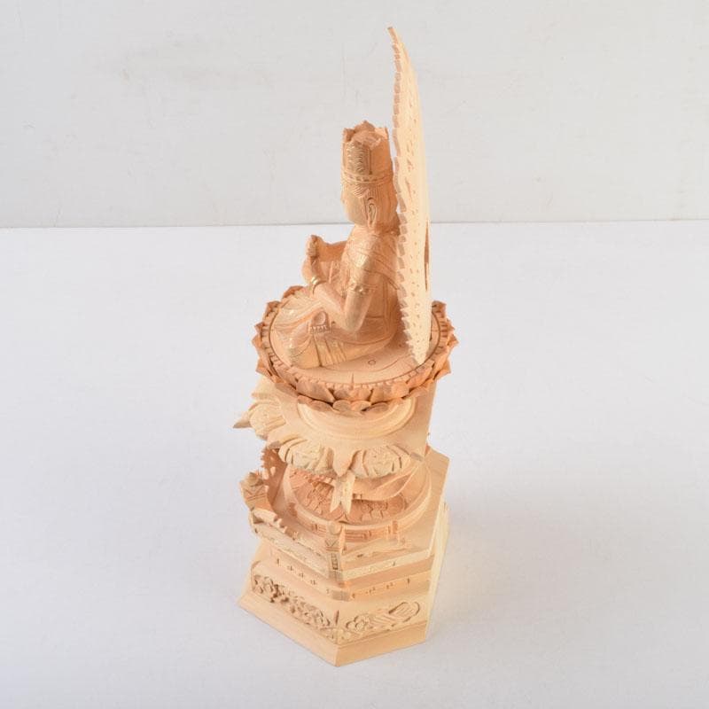 仏教美術　桧彫刻　大日如来坐像　仏像　華鬘台　C　8801