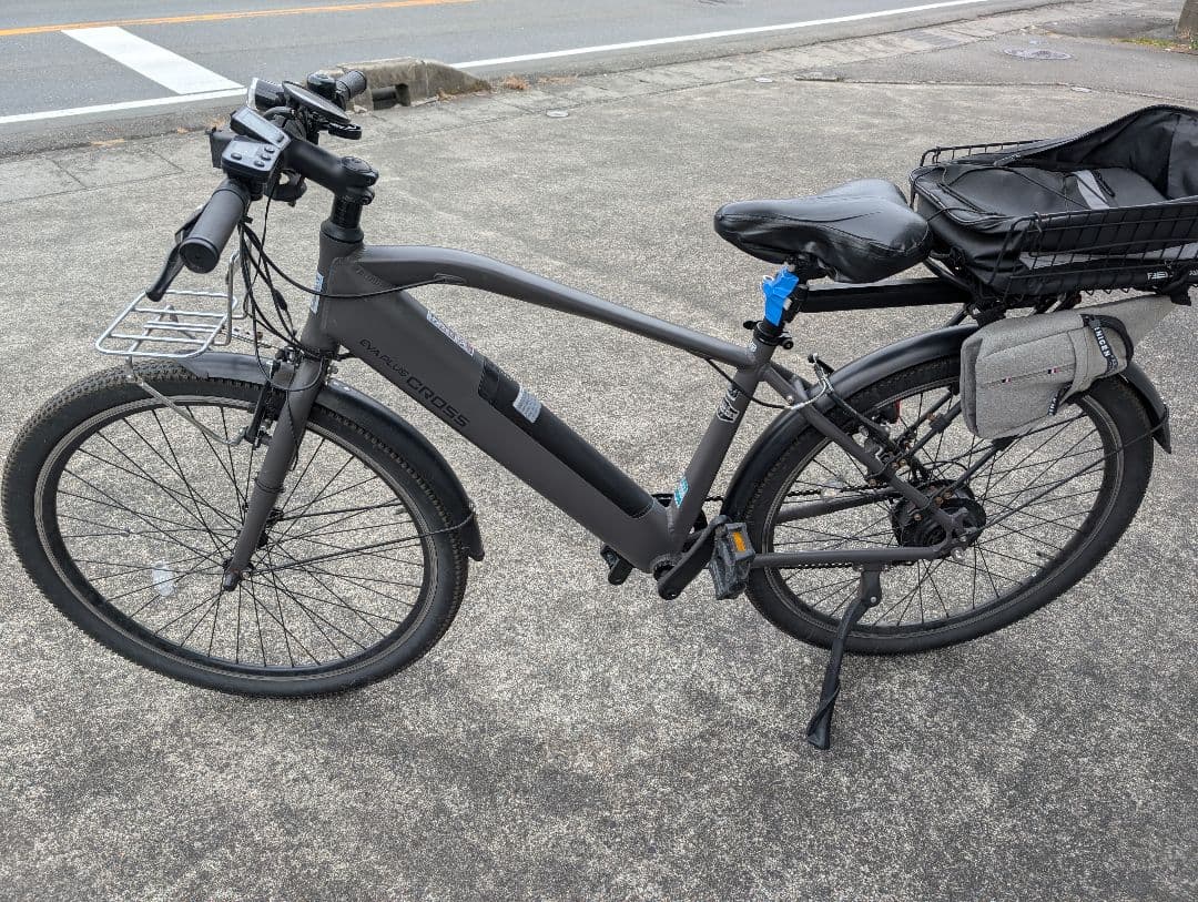 電動アシストクロスバイクEVA PLUS CROSSエヴァプラスグレー26インチ