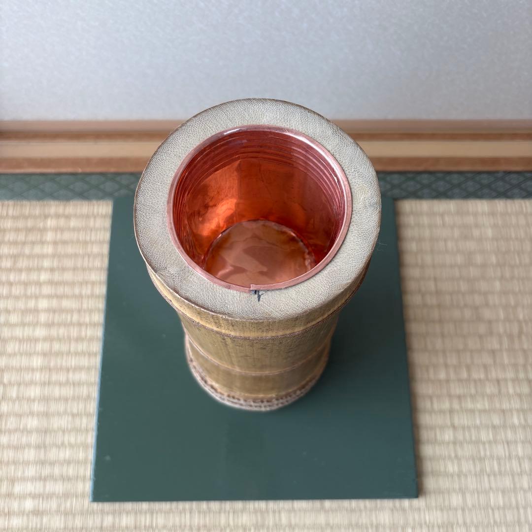 71 美品！根付　寸胴　華道具　一重切　竹製　水仙