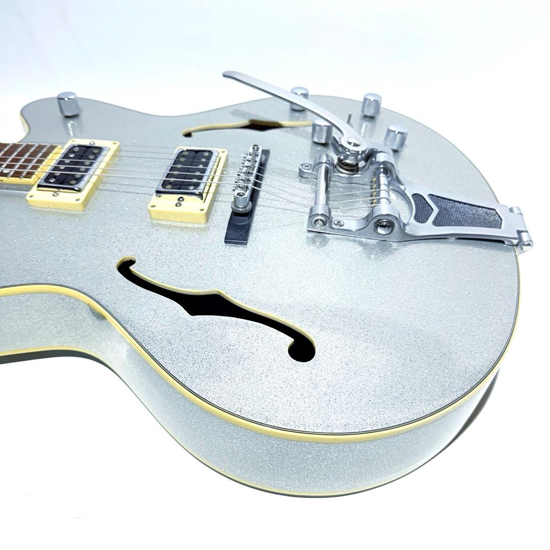 【極美品】Aria FA80-SP シルバースパークル フルアコ エレキギター