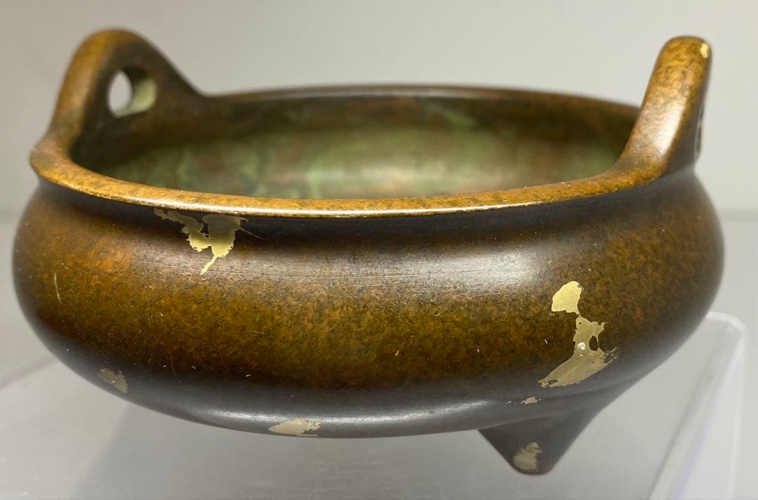 中国古玩　大明宣徳年製　古銅香炉　906g 東Y7-0307☆2Fトトカエ