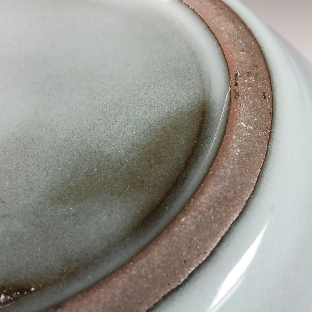 Ｔ１９０　水指　『青磁　水指』『月白』『妙高焼』『髙井進』　共箱　茶道具