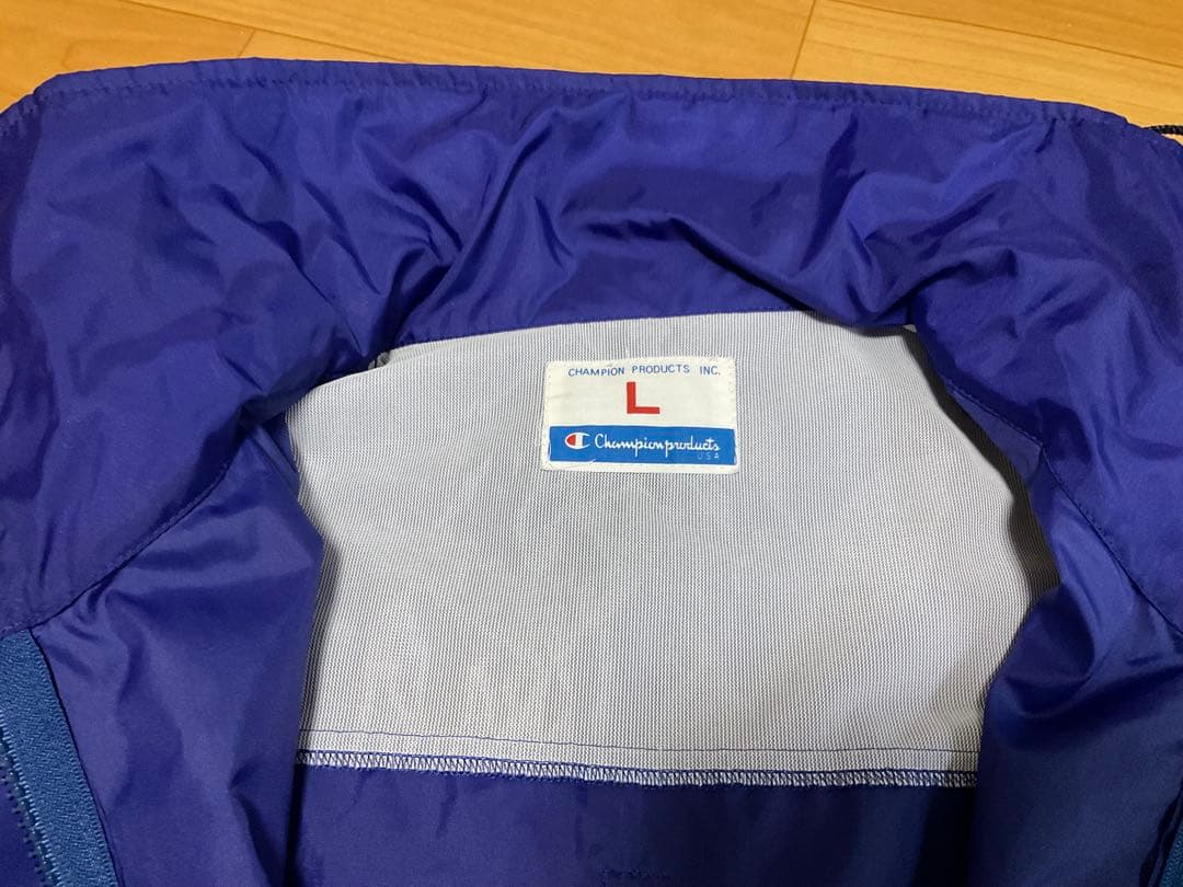 【レトロ】チャンピオンChampion ストライプナイロン上下セットL