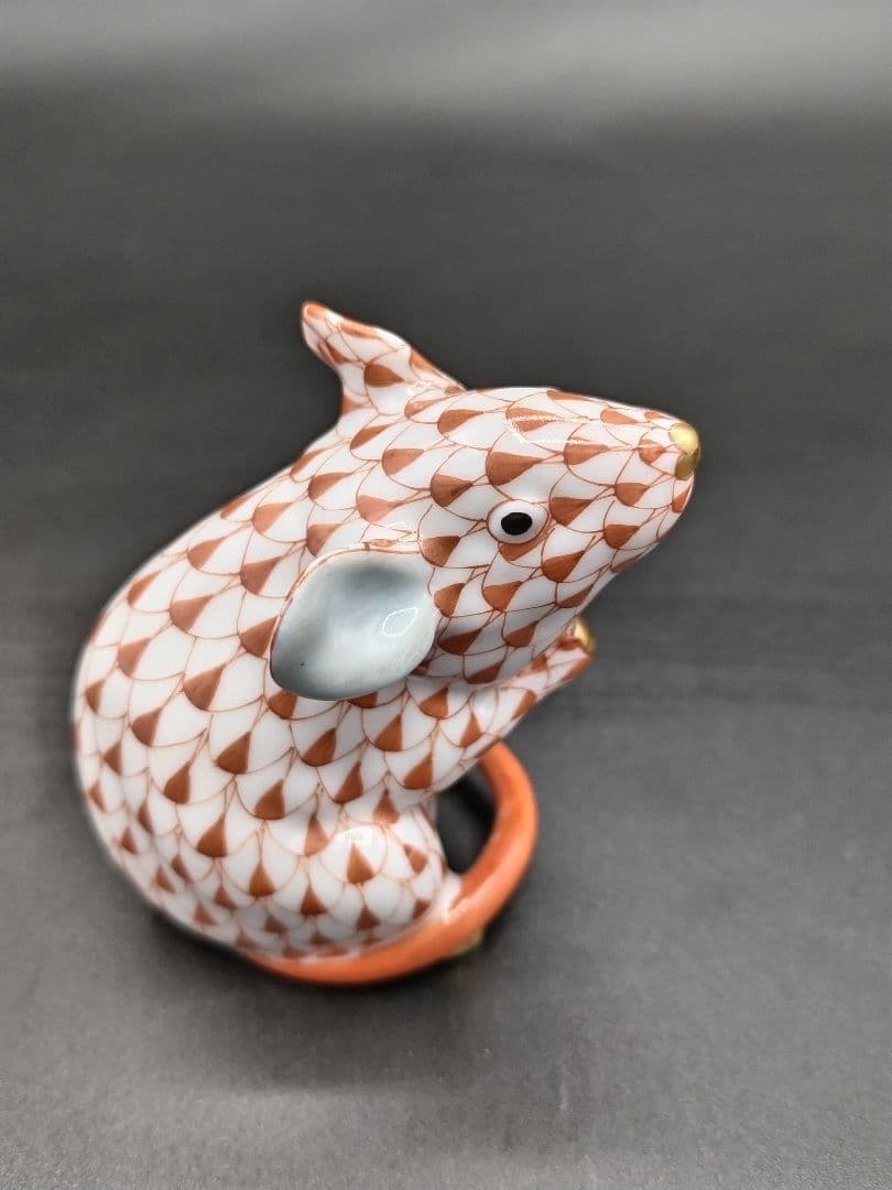 HEREND 干支シリーズ 「子(ね)」金彩仕上げ置物　フィギュリン磁器