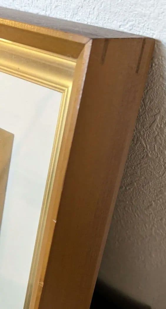 薔薇の油絵　額つき　縦42vm横51cm幅5cm