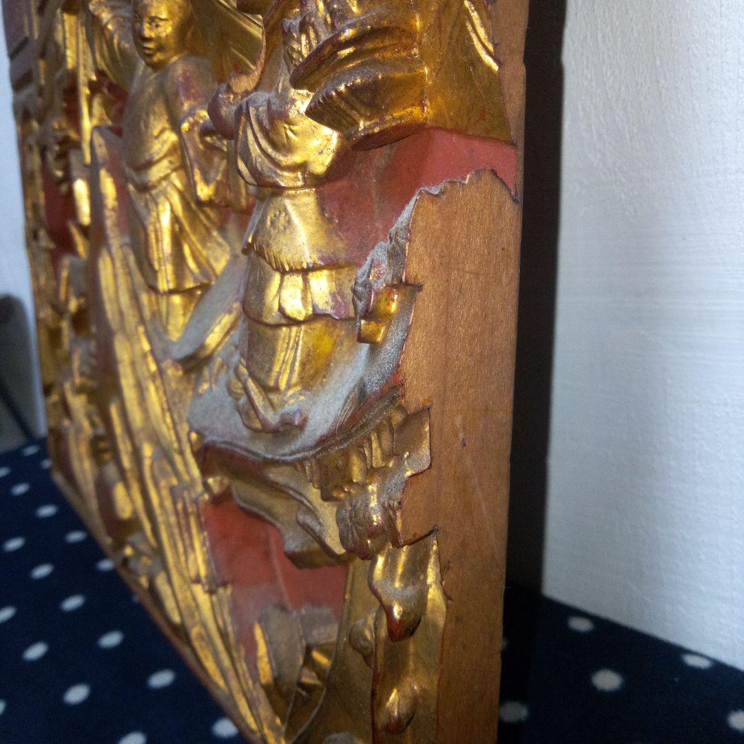 中国　浮き彫り　木彫