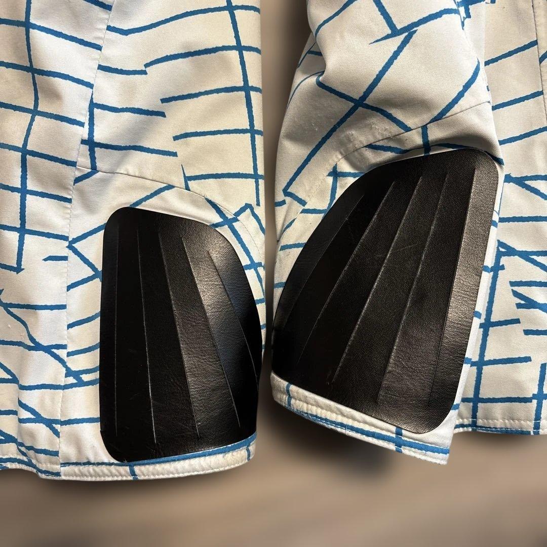 MIZUNOスキーウェア ホワイト/ブルー 格子模様　Mサイズ