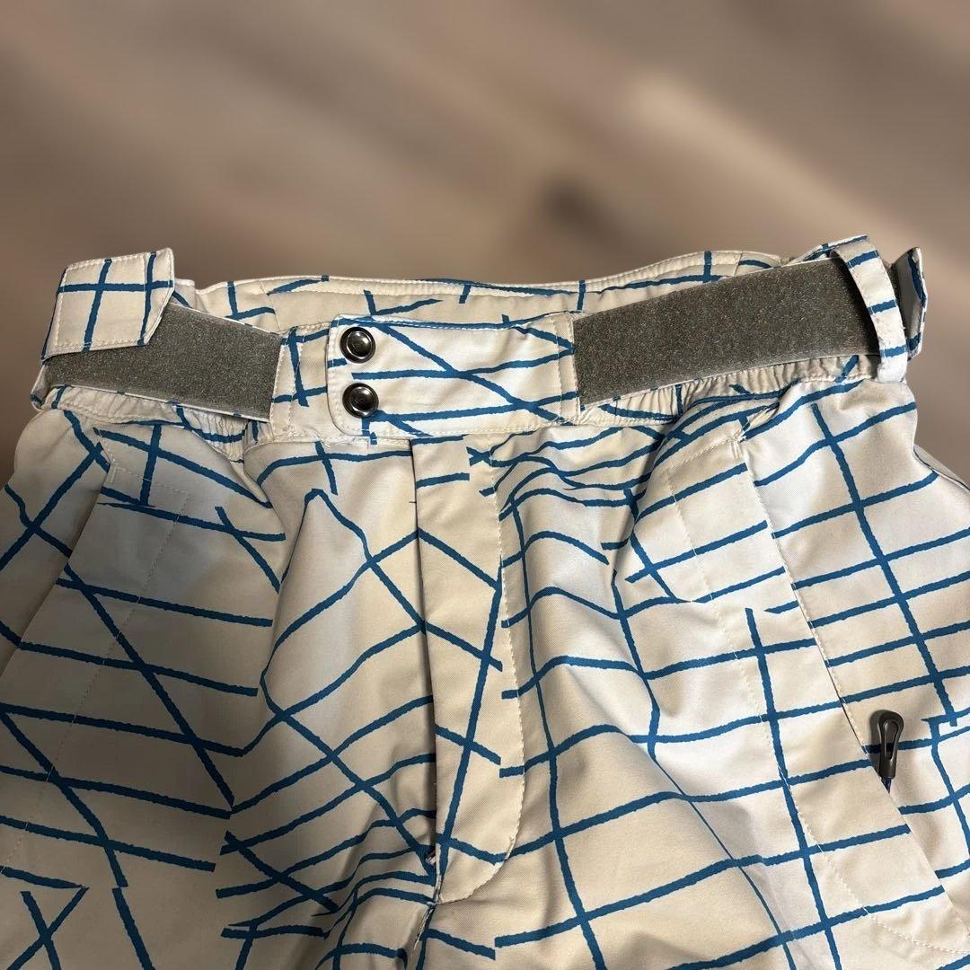 MIZUNOスキーウェア ホワイト/ブルー 格子模様　Mサイズ