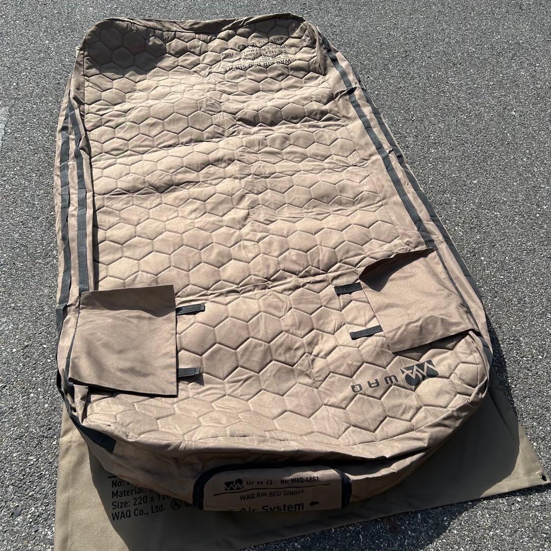 美品・WAQ-AIR BED SINGLE サイズ　専用グランドシートセット