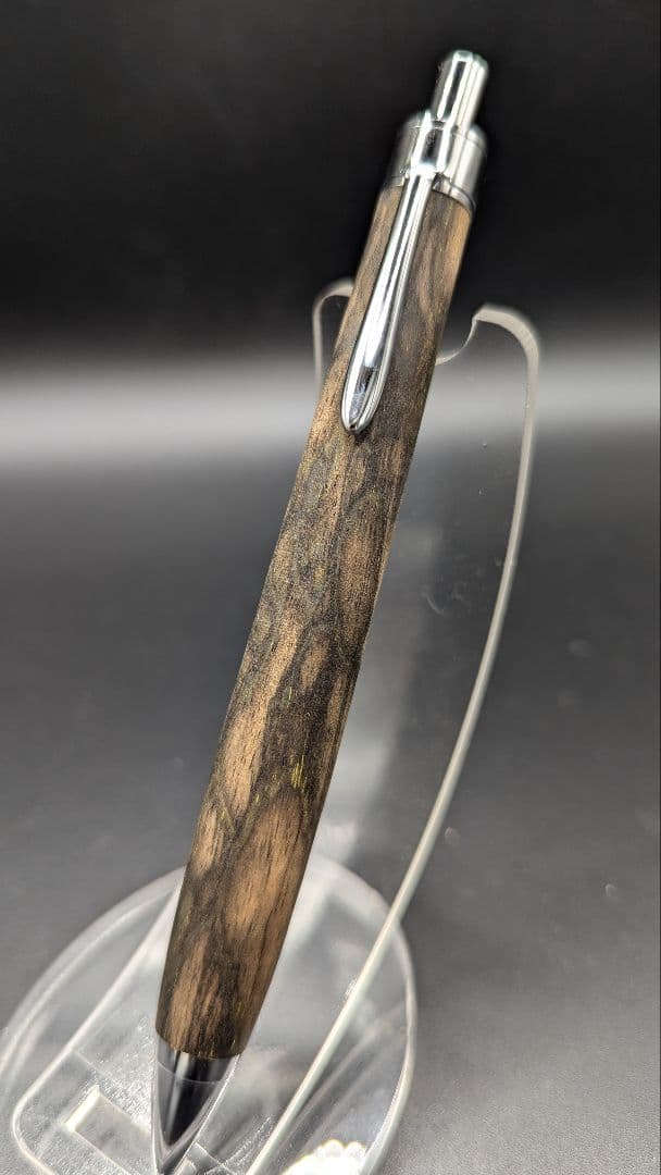 400ペン工房翌檜　極上　黒柿孔雀杢　木軸シャーペン　ボールペン